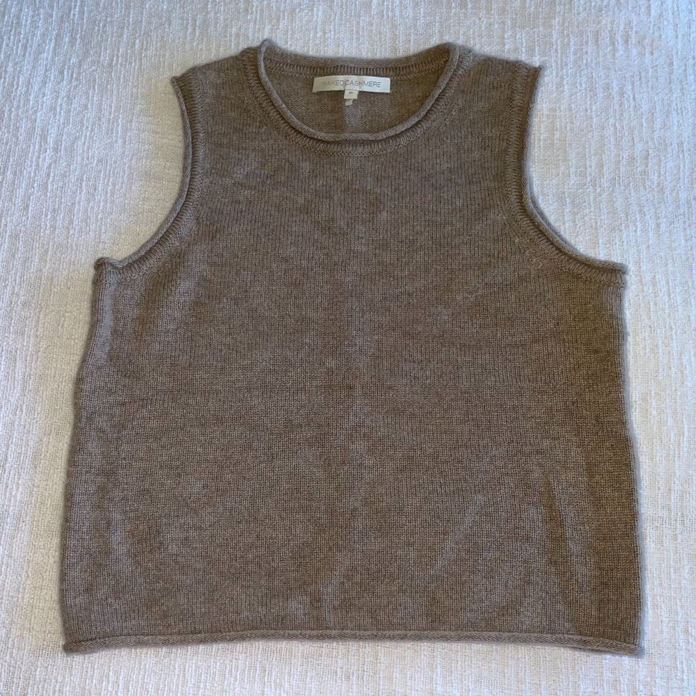 Naked Cashmere Brown Sleeveless Sweater, Size XS